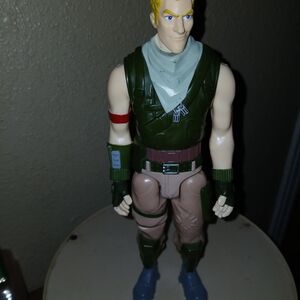 Action Figure with Green and Red Accents